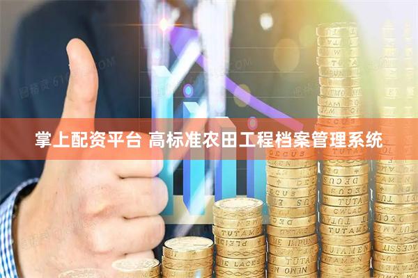 掌上配资平台 高标准农田工程档案管理系统
